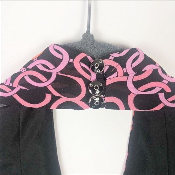 TRINA TURK | Silk Halter Dress Black Pink Orange 2 - Picture 8 of 8